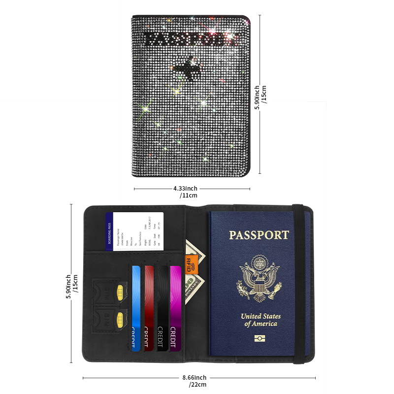 Crystal Diamond Ladies Key Pur - đánh giá và giá Leather Passport Cover