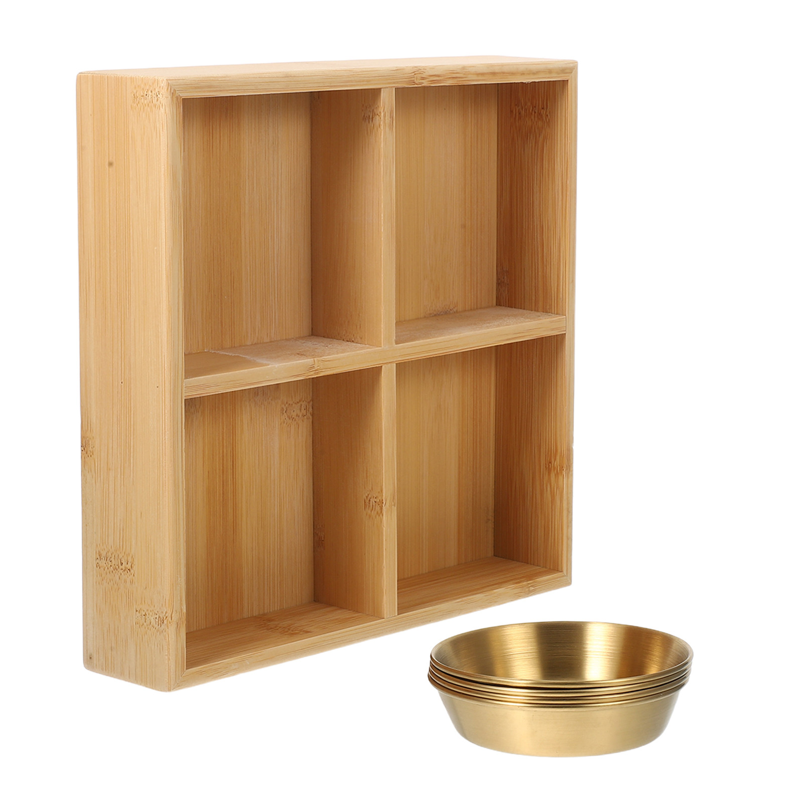 1Set Four-Compartment Bamboo S - đánh giá và giá Wooden Serving Tray