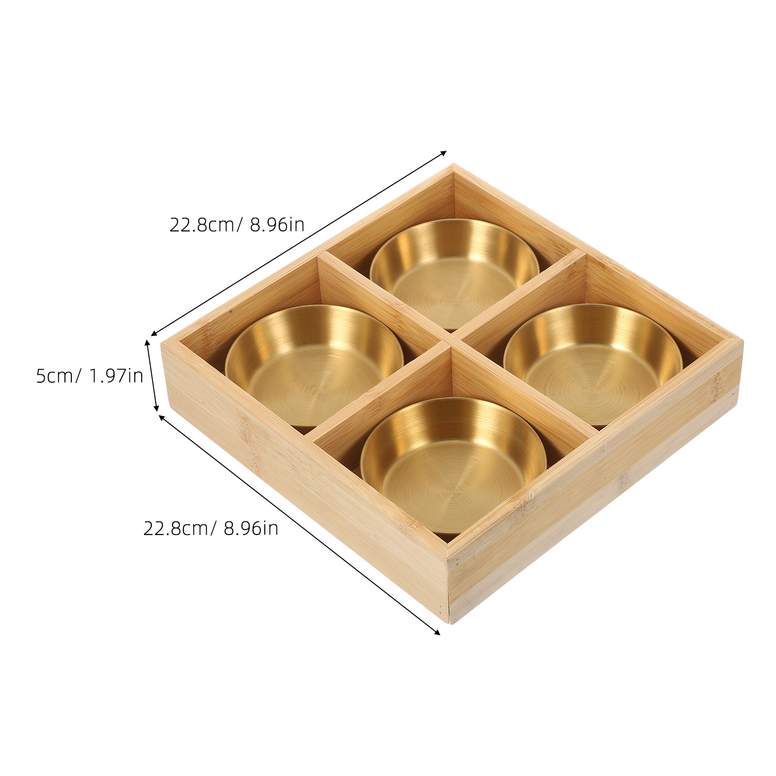 1Set Four-Compartment Bamboo S - đánh giá và giá Wooden Serving Tray
