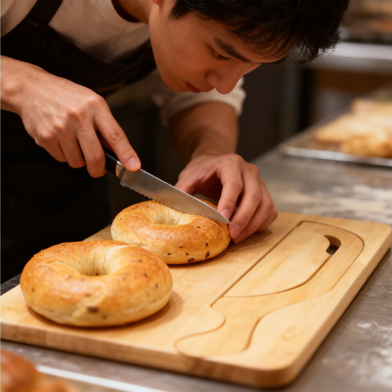 Bread Cutter for Sourdough Bow - đánh giá và giá Wooden Serving Tray