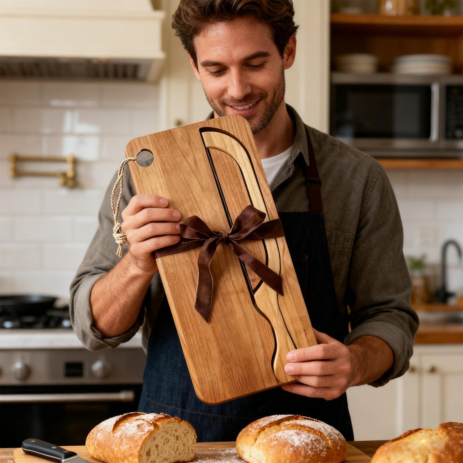 Bread Cutter for Sourdough Bow - đánh giá và giá Wooden Serving Tray