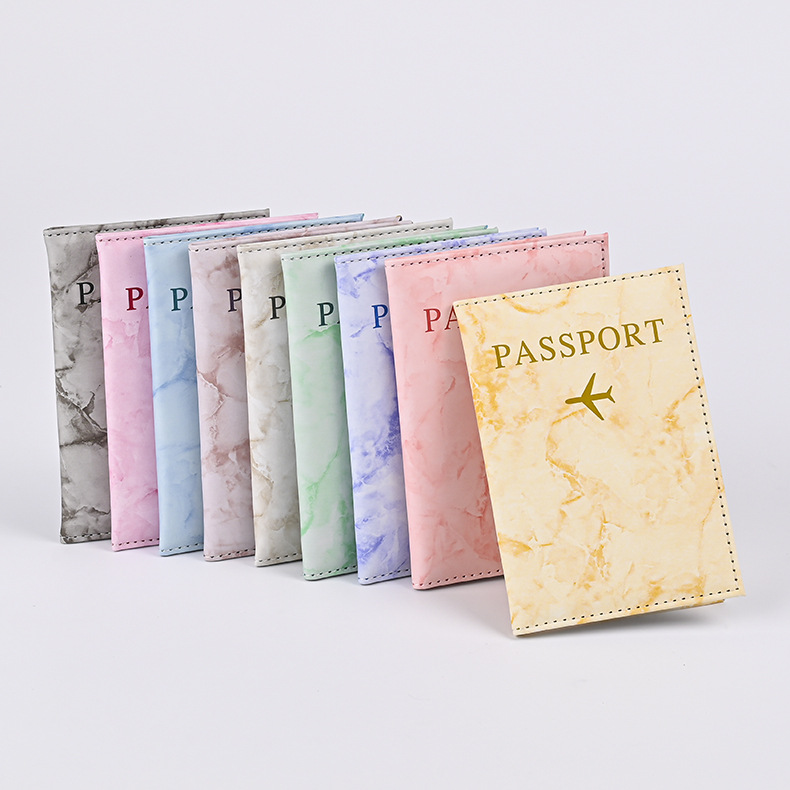 Macaron Color Marble Pattern P - đánh giá và giá Leather Passport Cover