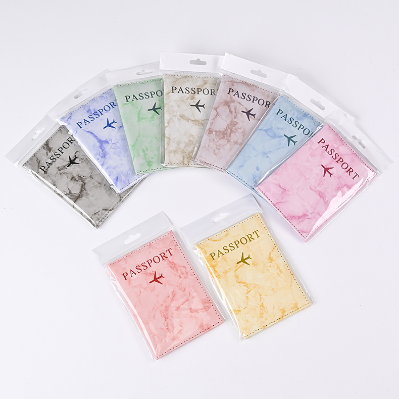 Macaron Color Marble Pattern P - đánh giá và giá Leather Passport Cover