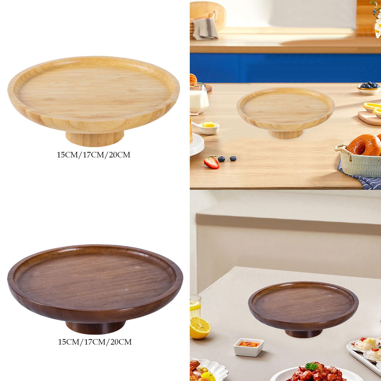 Wood Cake Stand Fruit Serving  - đánh giá và giá Wooden Serving Tray